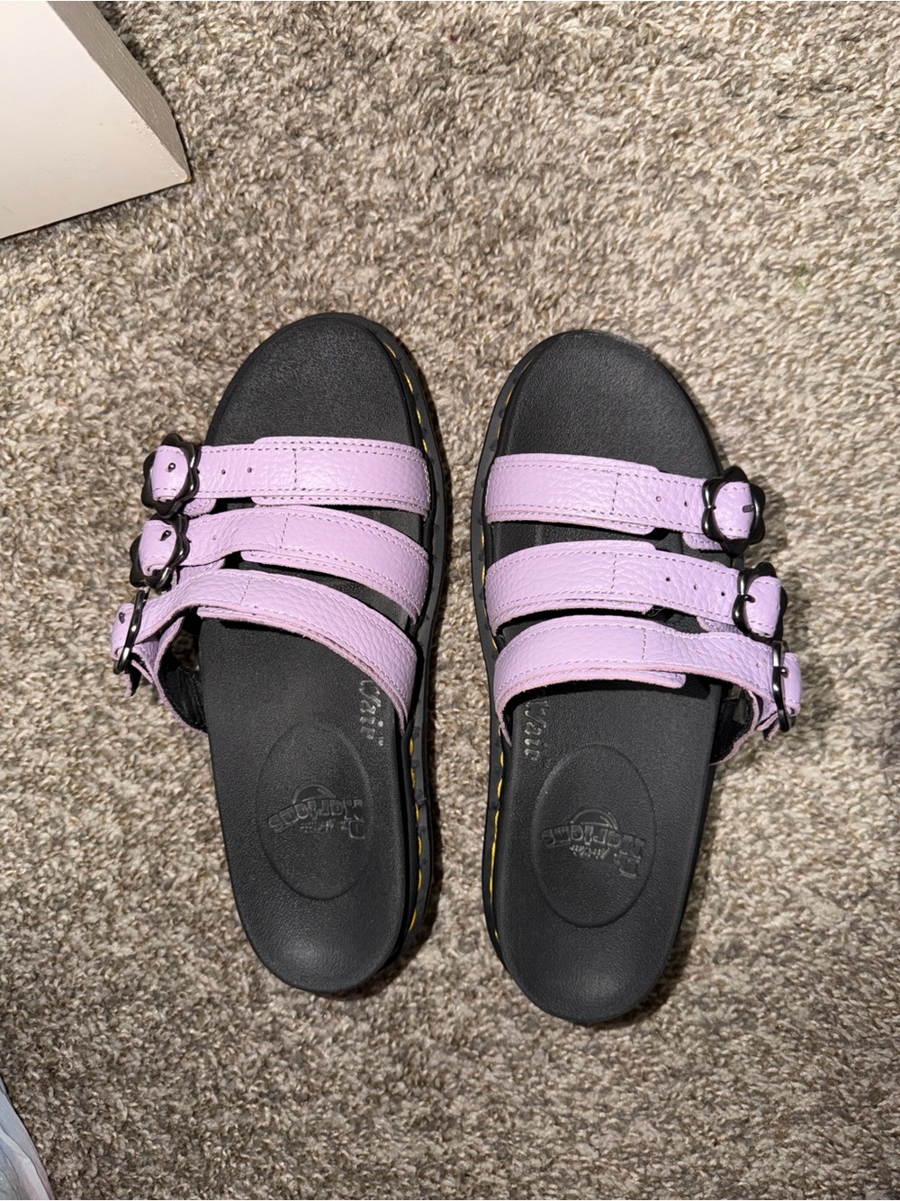 Dr. Martens Women's Three-Strap Lavender/purple Slide Sandals